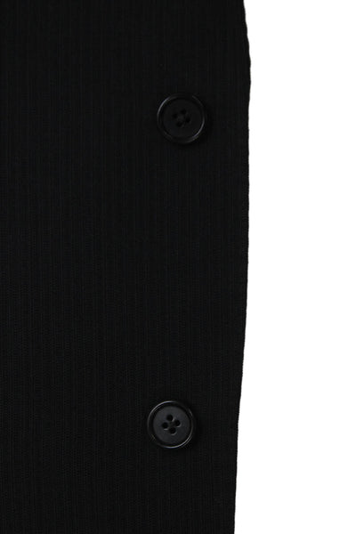 Pronto Uomo Mens Striped Black Wool Suit Jacket Button Size 46