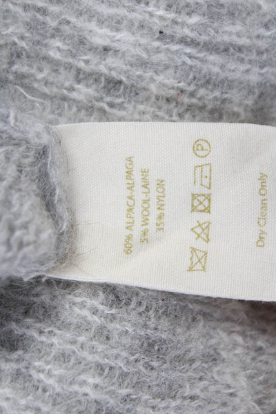 Free People Womens Gray Alpaca Blend V Neck Pullover Sweater Long Sleeve Size M