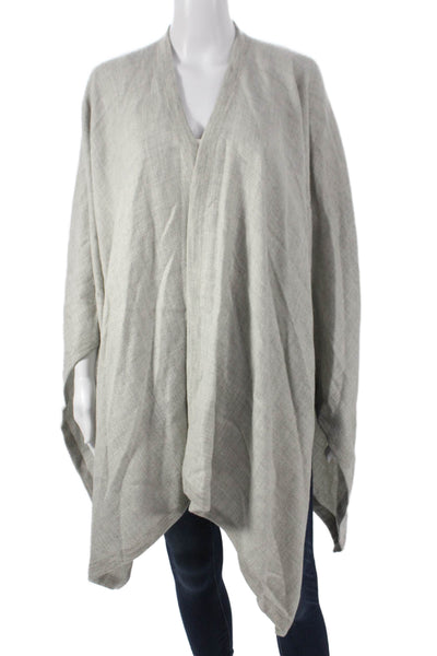 Cuyana Women Wrap V-Neck Baby Alpaca Sweater Gray Long Sleeve Size One Size