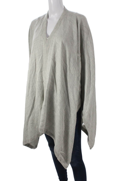 Cuyana Women Wrap V-Neck Baby Alpaca Sweater Gray Long Sleeve Size One Size