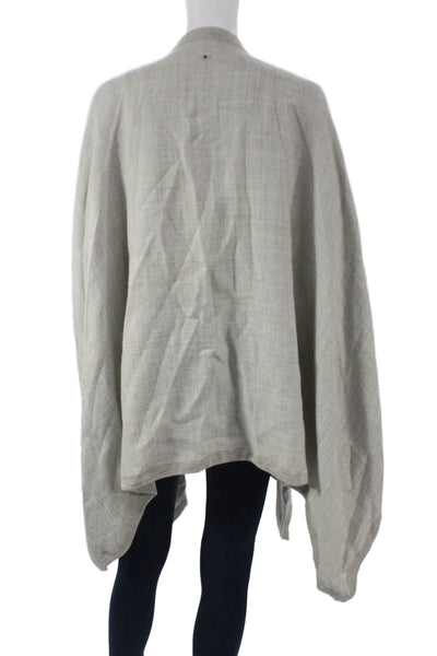 Cuyana Women Wrap V-Neck Baby Alpaca Sweater Gray Long Sleeve Size One Size