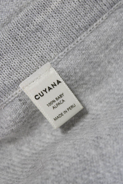Cuyana Women Wrap V-Neck Baby Alpaca Sweater Gray Long Sleeve Size One Size