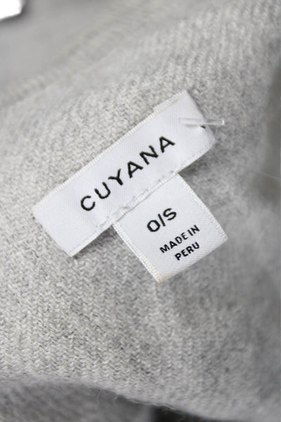 Cuyana Women Wrap V-Neck Baby Alpaca Sweater Gray Long Sleeve Size One Size