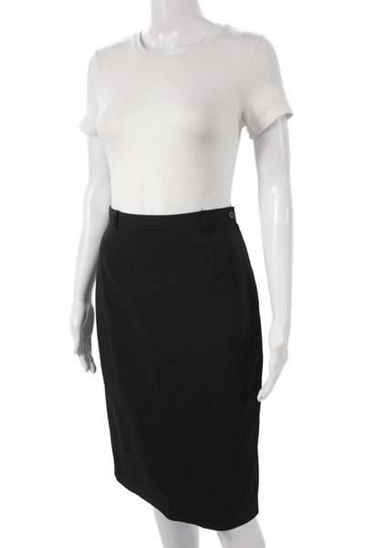 Prada Women Straight Pencil Wool Knee Length Black Skirt Size 40
