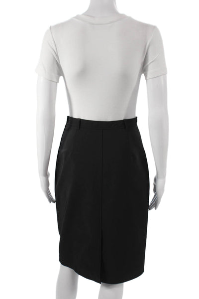 Prada Women Straight Pencil Wool Knee Length Black Skirt Size 40