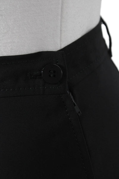 Prada Women Straight Pencil Wool Knee Length Black Skirt Size 40