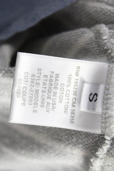 Soft Joie Unisex Adults Striped Collared Pullover Sweatshirt Gray Cotton Size S