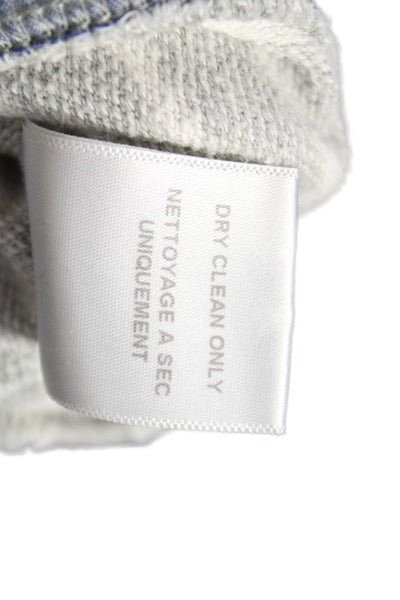 Soft Joie Unisex Adults Striped Collared Pullover Sweatshirt Gray Cotton Size S