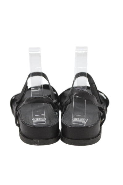 Eileen Fisher Womens Leather Slingbacks Sandals Black Size 10