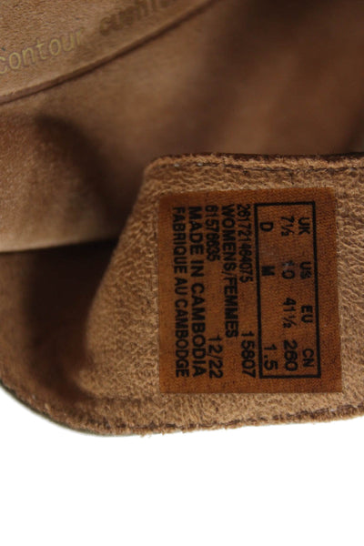 Clarks Womens Leather Laser Cut Slide On Sandals Brown Size 10 Medium