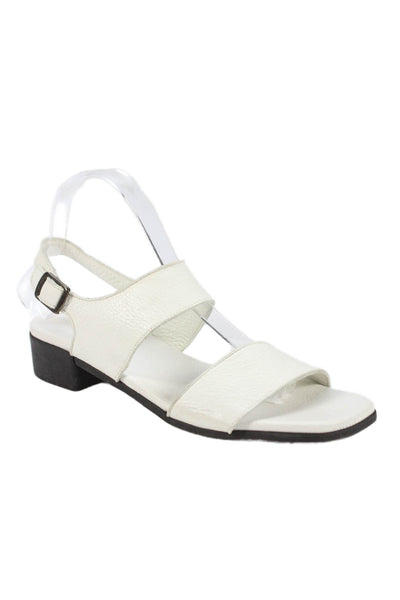 Arche Womens Leather Slingbacks Low Heel Sandals White Size 40 10