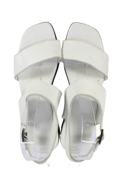 Arche Womens Leather Slingbacks Low Heel Sandals White Size 40 10