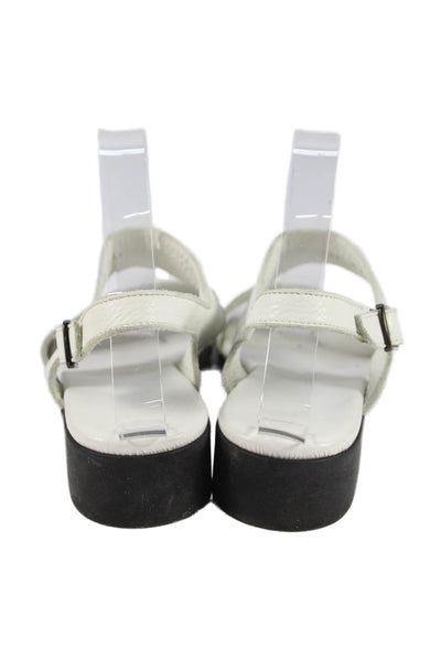 Arche Womens Leather Slingbacks Low Heel Sandals White Size 40 10