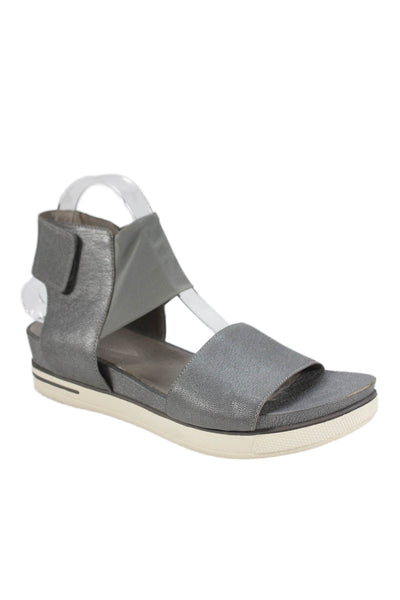 Eileen Fisher Womens Leather Ankle Strap Slingbacks Sandals Grey Size 10