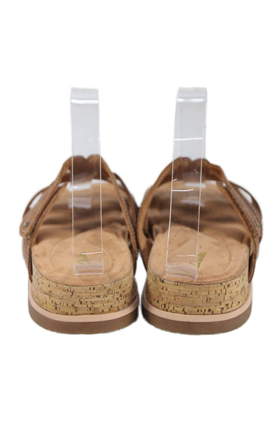 Clarks Womens Contour Cushion Slide On Sandals Brown Size 10 Medium