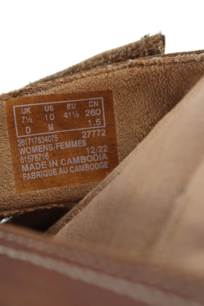 Clarks Womens Contour Cushion Slide On Sandals Brown Size 10 Medium