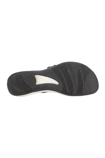 Clarks Womens Leather Slide On Cloudsteppers Sandals Black Size 10 Medium