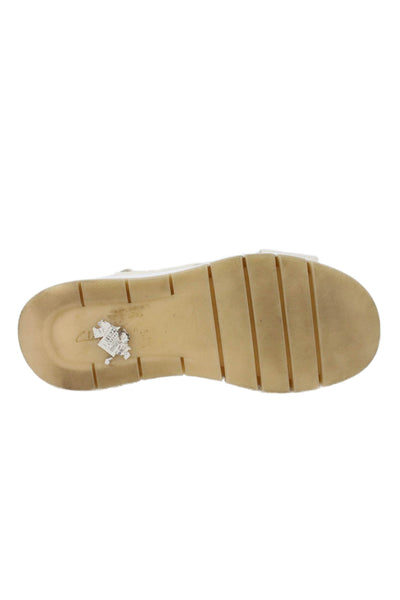 Clarks Womens Leather Cross Strap Slingbacks Sandals White Size 10 Medium