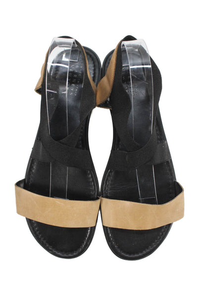 Barneys New York Womens Stretch Strap Slingbacks Sandals Brown Black Size 10