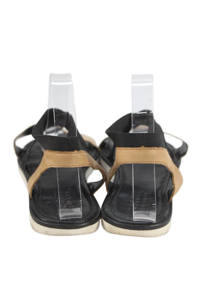 Barneys New York Womens Stretch Strap Slingbacks Sandals Brown Black Size 10