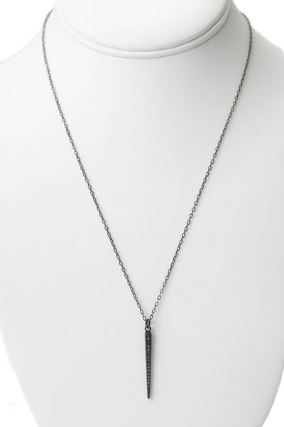 Designer Womens 925 Silver Champagne Diamond Spike Pendant Necklace 18" 2.7g