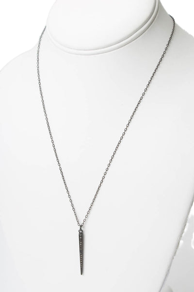 Designer Womens 925 Silver Champagne Diamond Spike Pendant Necklace 18" 2.7g