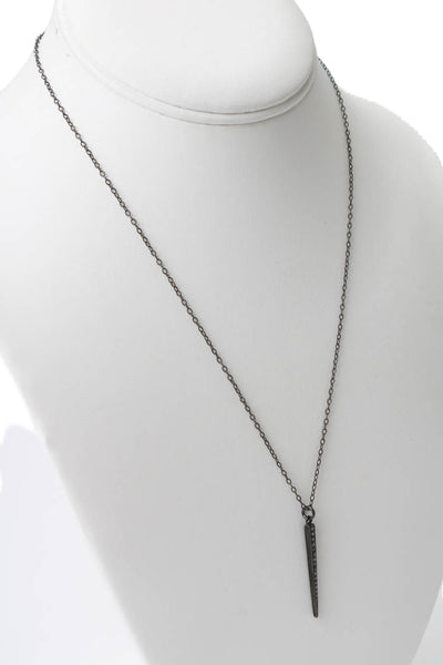 Designer Womens 925 Silver Champagne Diamond Spike Pendant Necklace 18" 2.7g
