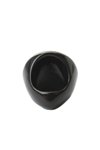 Rings Eclectic by Melanie Lynn Womens Silver Tone Black Lucite Cocktail Ring Sz