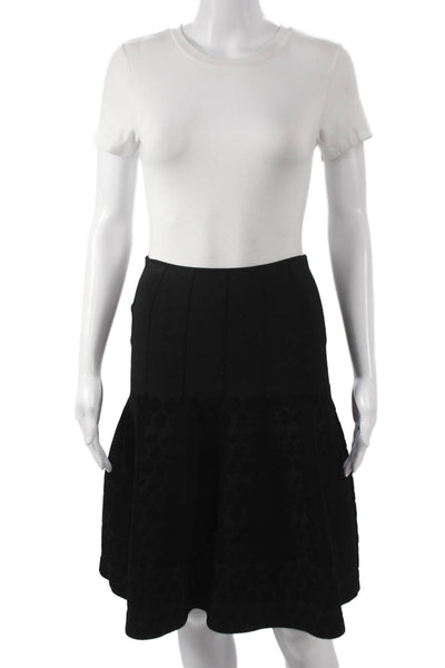 Roland Mouret Women Flare Skirt Black Floral Knee Length Size S