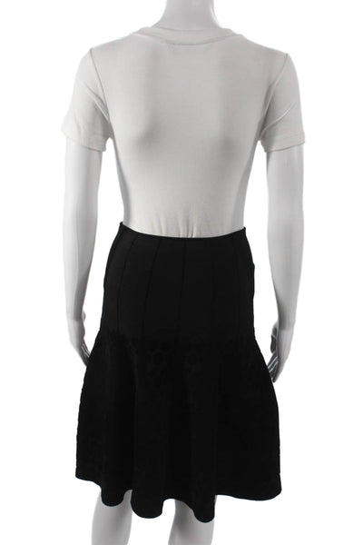 Roland Mouret Women Flare Skirt Black Floral Knee Length Size S