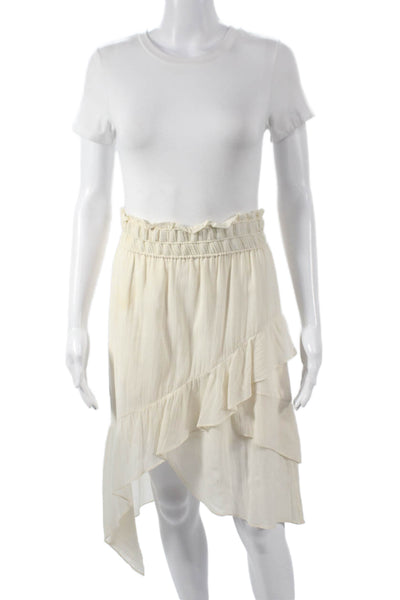 IRO Womens A-Line Ivory Viscose Knee Length Skirt Size 36