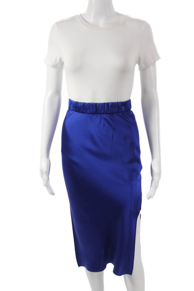 Kes Women Silk Straight Pencil Knee Length Solid Skirt Pull On Size XS