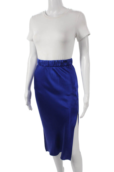 Kes Women Silk Straight Pencil Knee Length Solid Skirt Pull On Size XS