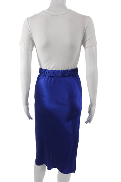 Kes Women Silk Straight Pencil Knee Length Solid Skirt Pull On Size XS