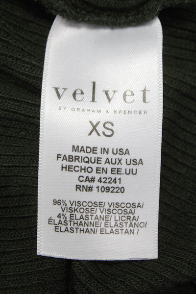 Velvet by Graham & Spencer Unisex Cropped Green Drawstring Pants Size XS