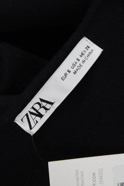 Zara Women Wrap Sweater Blue V Neck Tie Long Sleeve Viscose Size S