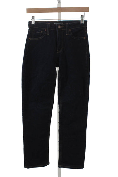 Just Black Denim Women Straight Blue Jeans Cotton Mid Rise Inseam 28 Size 24