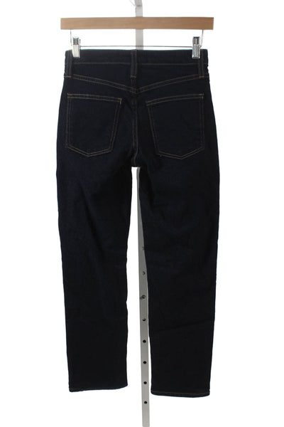 Just Black Denim Women Straight Blue Jeans Cotton Mid Rise Inseam 28 Size 24