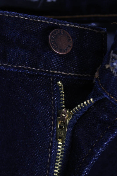 Just Black Denim Women Straight Blue Jeans Cotton Mid Rise Inseam 28 Size 24