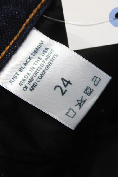 Just Black Denim Women Straight Blue Jeans Cotton Mid Rise Inseam 28 Size 24
