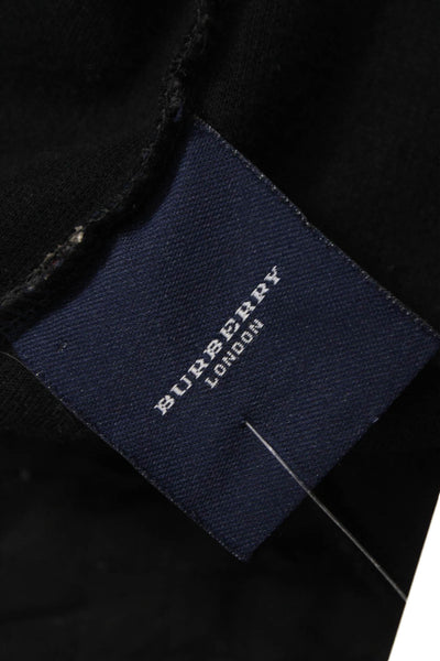 Burberry London Womens Black Cotton Zip Bomber Jacket Designer Size 2XL