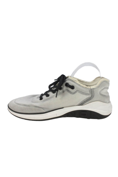 Chanel Mens Round Toe Low Top Sneakers Gray Size 43 13