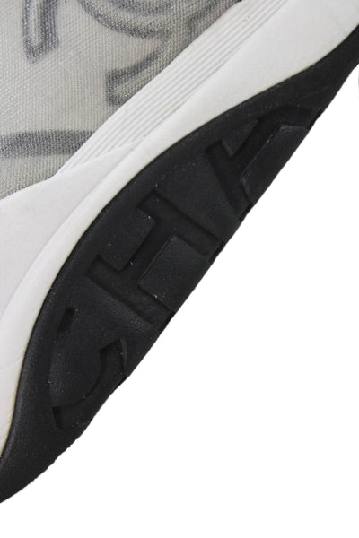 Chanel Mens Round Toe Low Top Sneakers Gray Size 43 13