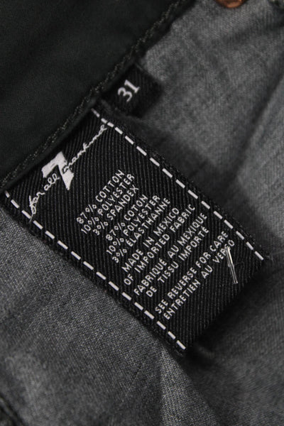 7 For All Mankind Mens Straight Black Cotton Jeans Size 31