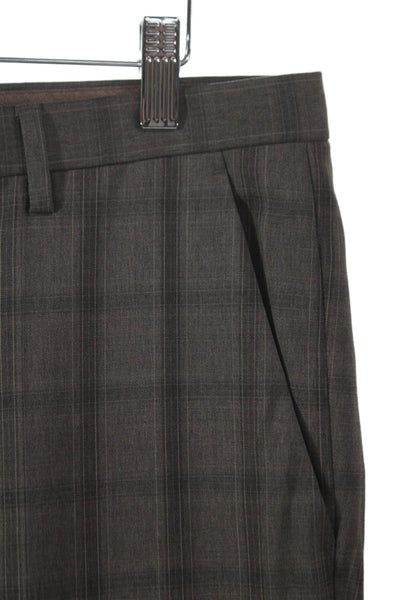 Boss Hugo Boss Mens Dress Pants Gray Plaid Virgin Wool Size 34