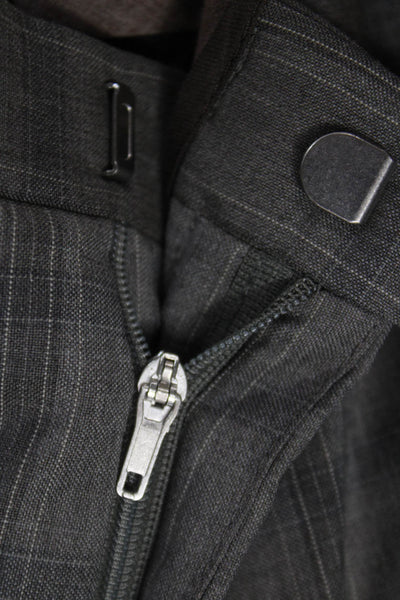 Boss Hugo Boss Mens Dress Pants Gray Plaid Virgin Wool Size 34
