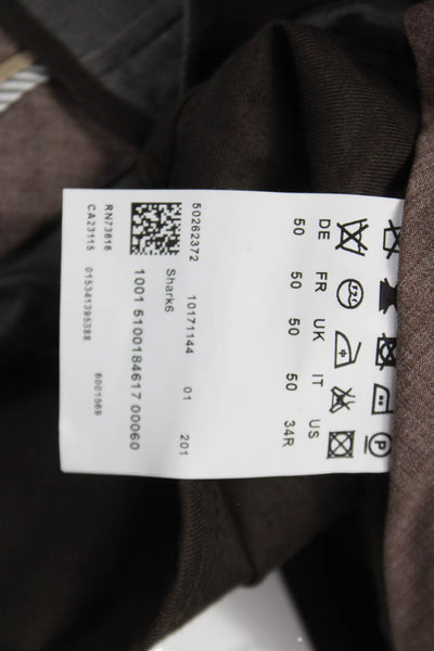 Boss Hugo Boss Mens Dress Pants Gray Plaid Virgin Wool Size 34