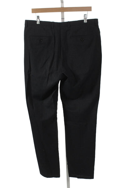 Boss Hugo Boss Mens Black Dress Pants Virgin Wool Check Size 34
