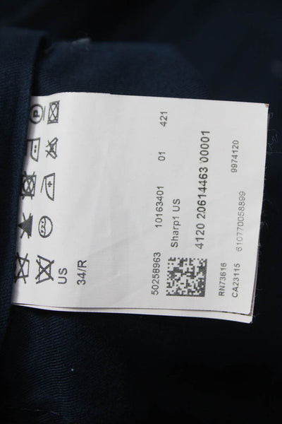 Boss Hugo Boss Mens Black Dress Pants Virgin Wool Check Size 34