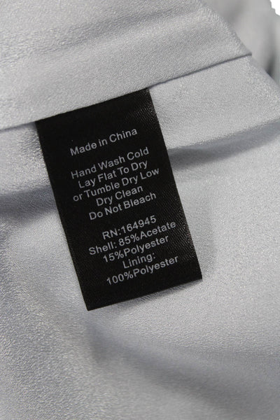 Toccin Womens Maxi Halter Neck Silver Acetate Sleeveless Dress Long Size XS